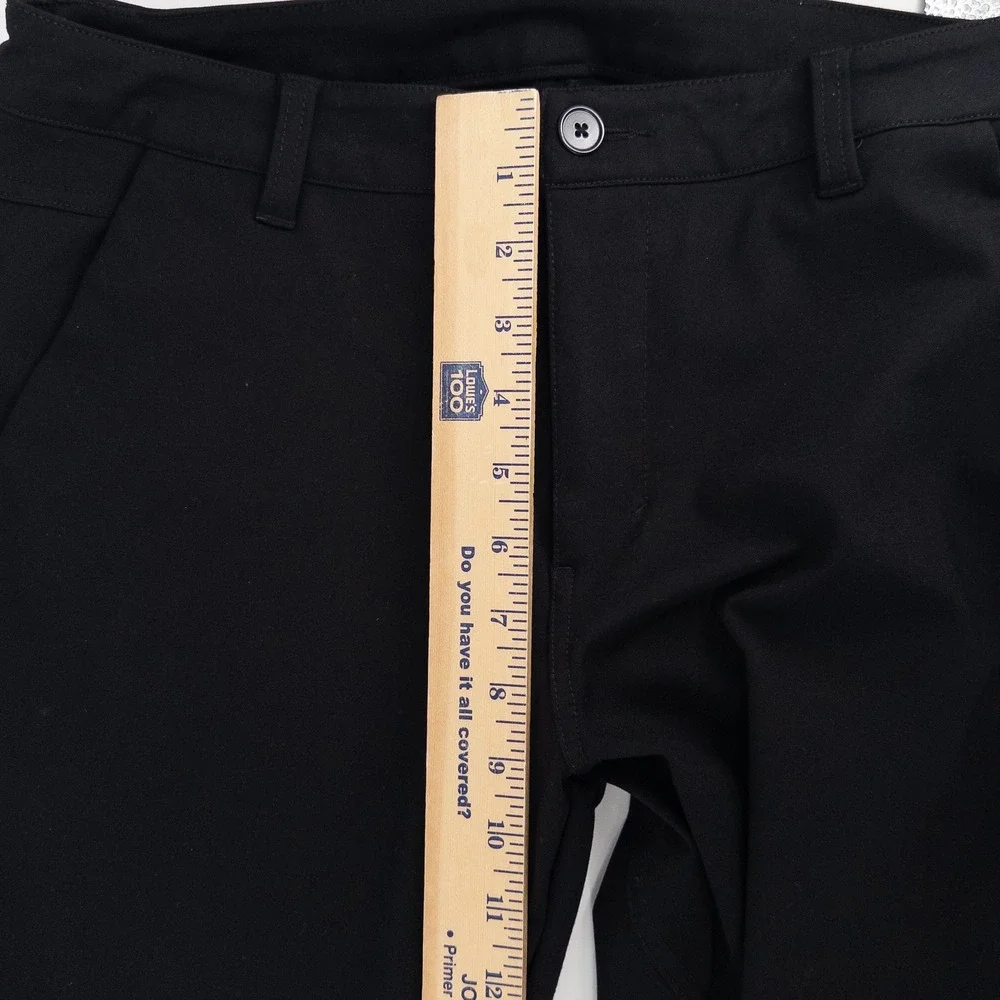 BYLT Mens 33x28‎ Everyday Pant 2.0 Straight Fit Chino Black Stretch Trousers